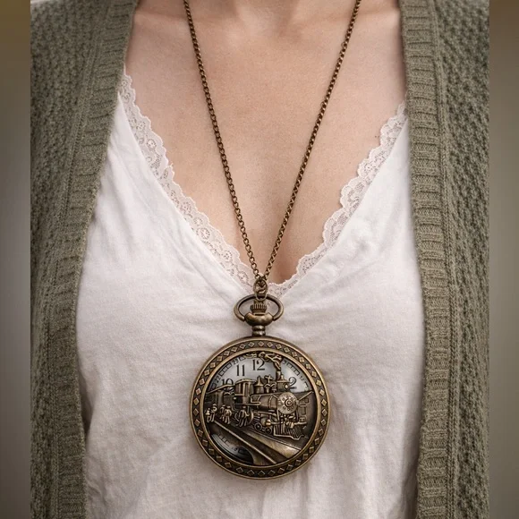 Vintage Train Pocket Watch # 544